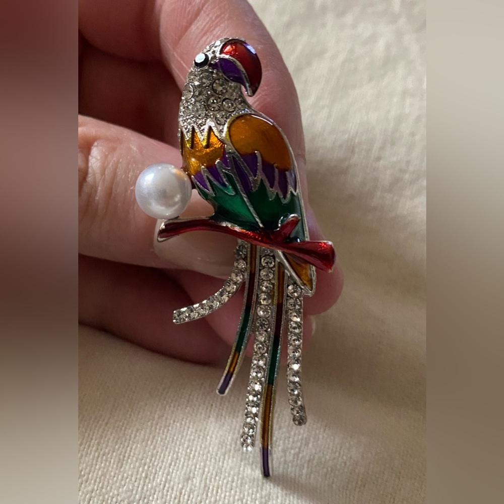 Parrot Brooch Modern New - Picture 5 of 5